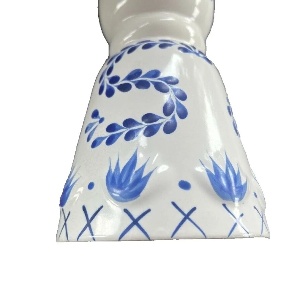 Clase Azul Empty Tequila‎ Bottles Set Hand Painted Ceramic Blue White Decor Bar